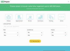 How etreproprio.com looks like on a tablet such as an iPad.