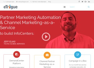 How etrigue.com looks like on a tablet such as an iPad.