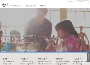 How ets.org looks like on a tablet such as an iPad.