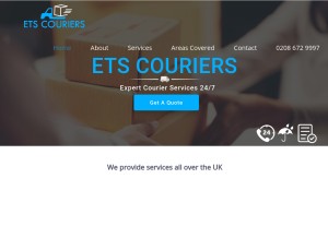 How etscouriers.com looks like on a tablet such as an iPad.
