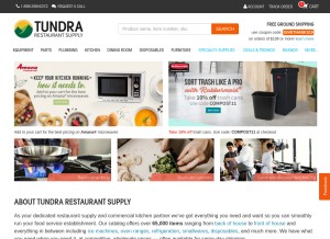 How etundra.com looks like on a tablet such as an iPad.