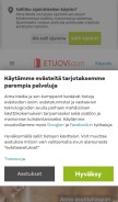 How etuovi.com looks like on a mobile device such as an iPhone.