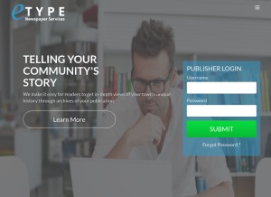 How etypeservices.com looks like on a tablet such as an iPad.