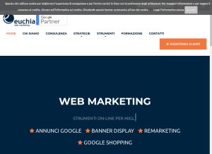 How euchia.it looks like on a tablet such as an iPad.