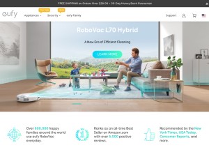 How eufylife.com looks like on a tablet such as an iPad.