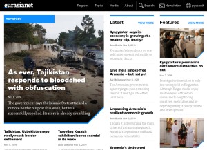 How eurasianet.org looks like on a tablet such as an iPad.