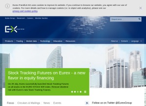 How eurexchange.com looks like on a tablet such as an iPad.