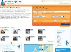 How eurobookings.com looks like on a tablet such as an iPad.