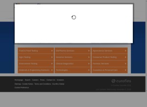 How eurofins.com looks like on a tablet such as an iPad.