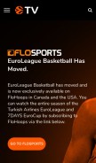 How euroleague.tv looks like on a mobile device such as an iPhone.