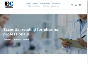 How euromedcommunications.com looks like on a tablet such as an iPad.