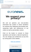 How euronews.com looks like on a mobile device such as an iPhone.