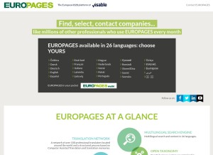 How europages.com looks like on a tablet such as an iPad.