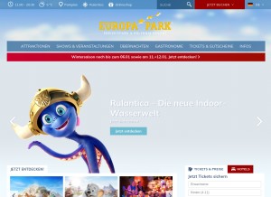 How europapark.de looks like on a tablet such as an iPad.