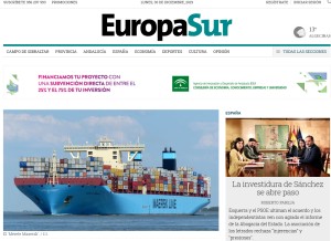 How europasur.es looks like on a tablet such as an iPad.