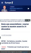 How europe1.fr looks like on a mobile device such as an iPhone.