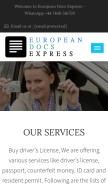 How europeandocsexpress.com looks like on a mobile device such as an iPhone.