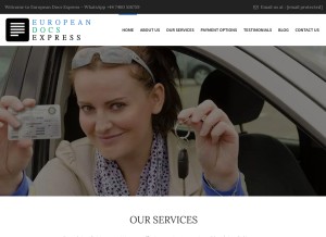 How europeandocsexpress.com looks like on a tablet such as an iPad.