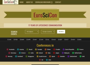 How euroscicon.com looks like on a tablet such as an iPad.
