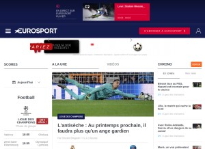 How eurosport.fr looks like on a tablet such as an iPad.
