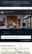 How eurostarshotels.com looks like on a mobile device such as an iPhone.