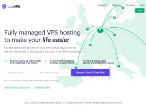How eurovps.com looks like on a tablet such as an iPad.