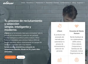 How evaluar.com looks like on a tablet such as an iPad.