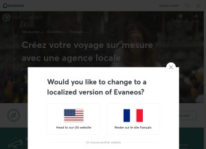 How evaneos.fr looks like on a tablet such as an iPad.