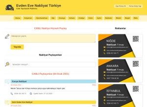 How evdenevenakliyathane.com looks like on a tablet such as an iPad.