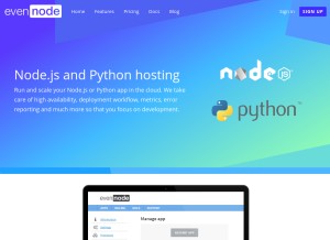 How evennode.com looks like on a tablet such as an iPad.