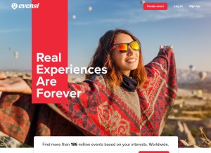 How evensi.us looks like on a tablet such as an iPad.