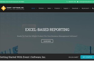 How event1software.com looks like on a tablet such as an iPad.