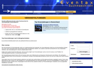 How eventax.de looks like on a tablet such as an iPad.