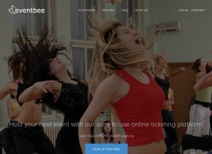 How eventbee.com looks like on a tablet such as an iPad.