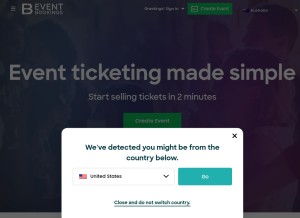 How eventbookings.com looks like on a tablet such as an iPad.
