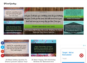 How eventgreetings.com looks like on a tablet such as an iPad.