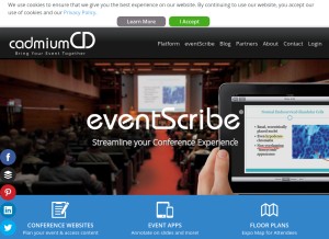 How eventscribe.com looks like on a tablet such as an iPad.