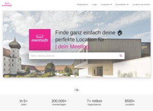 How eventsofa.de looks like on a tablet such as an iPad.