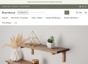 How evenwoodshop.com looks like on a tablet such as an iPad.