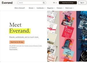 How everand.com looks like on a tablet such as an iPad.