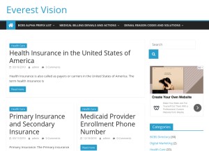 How everestvision.com looks like on a tablet such as an iPad.