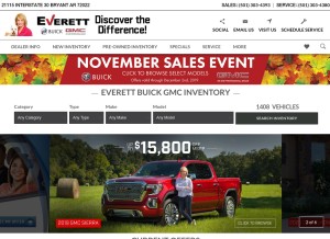 How everettbgmc.com looks like on a tablet such as an iPad.