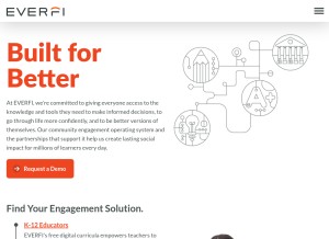 How everfi.com looks like on a tablet such as an iPad.