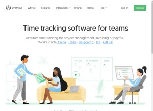 How everhour.com looks like on a tablet such as an iPad.