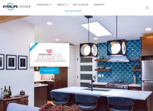 How everlifehome.com looks like on a tablet such as an iPad.