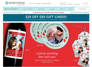 How evermine.com looks like on a tablet such as an iPad.