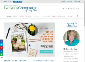 How everydaycheapskate.com looks like on a tablet such as an iPad.