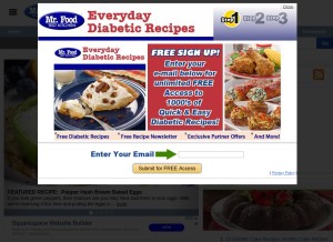 How everydaydiabeticrecipes.com looks like on a tablet such as an iPad.