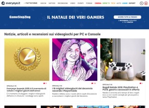 How everyeye.it looks like on a tablet such as an iPad.