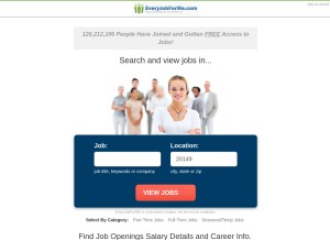 How everyjobforme.com looks like on a tablet such as an iPad.